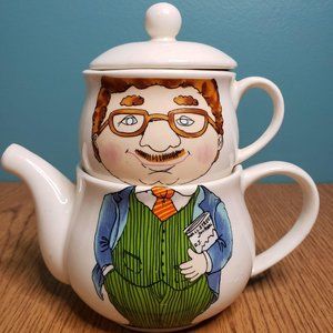 Business Man Tea for One Set - Tea Pot w/ Cup